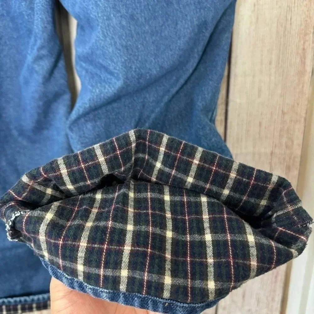 L.L Bean mens plaid lined jeans size 44x32
